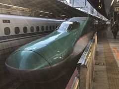 【第１日】
東京駅9:36発はやぶさ13号に乗車。全車指定席だが、ガラガラ。