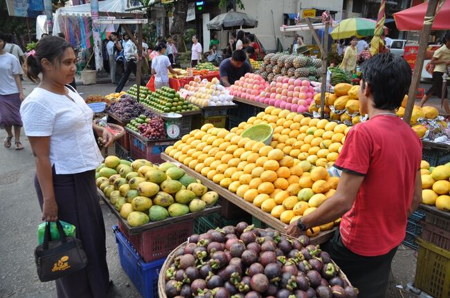ありとあらゆる果物が並べられている。