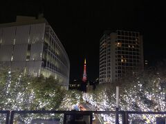 ヒルズからの夜景。以前はここに台があって立てるようになってたけれど今回はなかった。