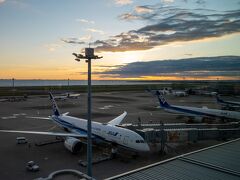 6:00　夜明けの美しい羽田空港に到着。

コロナのため半年以上前から楽しみにしてた夏休み2週間の海外旅行がキャンセルとなり、秋のGOTOトラベル活用旅行を企画しました。
久しぶりに飛行機に乗れることが嬉しい♪
