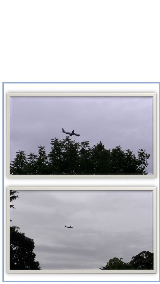 ビデオ画像・<br />ヒースロー空港が近いのでひっきりなしに飛行機が上空を通過します