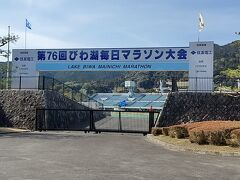 びわ湖毎日マラソンは、今年が最後だった。
沿道で応援することもあまりなかったが、いざなくなるとなると寂しいものだわ。
写真は大会の3日前くらい前に撮ったもの。
