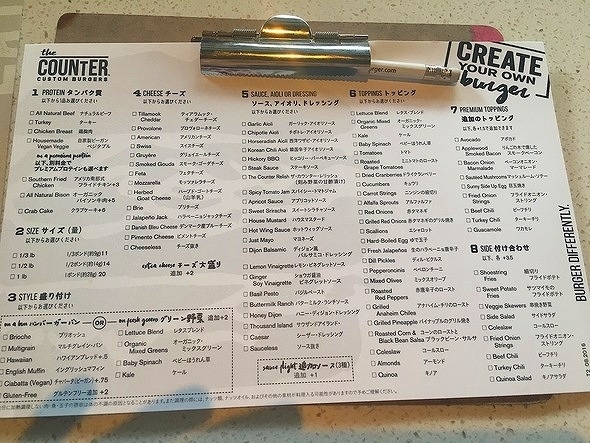 このお店のオーダーシステムが面白い！<br /><br />肉の大きさからソース＆トッピング等<br />自分好みのバーガーが作れるんです♪<br /><br />一人ずつシートにチェックを入れて店員さんに渡します。<br /><br />日本語もあって分かりやすいですよ(^^)