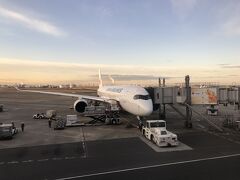 早朝の羽田
福岡便は最新のＡ３８０
やっぱりＪＡＬはいい