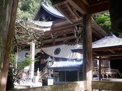 　千年杉や500年ヒノキが日の光のゆらぎを作り、神聖な静寂さで包まれています。88か所の44番目の大宝寺本堂は銅板の屋根が青いです。