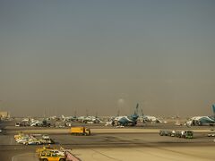 マスカット国際空港 
たくさんのオマーン・エアの飛行機（乗ってませんが）