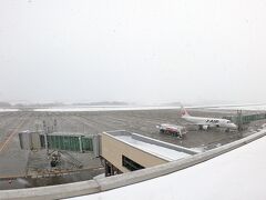 少し早いですが女満別空港。
また雪が降ってきました。