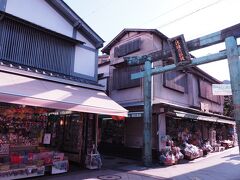 青銅の鳥居をくぐって江島神社へ続く参道、弁財天仲見世通りへ
土産物店や江の島名物のたこせんべい、しらす丼などのお店が軒を連ねていますが、平日、しかも緊急事態宣言中ということもあって観光客の姿はまばら。お店の人は大変だと思います。 
