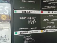 今回は、収蔵品店です。日本のモダンアートの展覧会です。絵画は撮影できません。抽象絵画が多かったです。色や形など、いろいろな要素のもつ力を見られました。