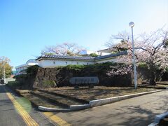 さて先ず、
09：00開館の「渋沢栄一 青天を衝け 深谷大河ドラマ館」へ行くために駅前から歩いて「深谷公民館」に向かいます。
スマホのナビは歩行距離1.1㎞、14分と言っていますが、私は足が短いせいか、いつの場合もこの1.5倍くらいの時間が掛かります。

08：00　大河ドラマ館のすぐ向かいの「深谷城址公園」に立ち寄ります。
大河ドラマ館の開館まであと１時間ここで時間を潰す、チューカー、桜を見に来ました。
徳川家重臣：酒井忠勝が忍城へ移封となった際に廃城となった平城です。
当時の遺構は殆ど無く、石垣や塀などが模擬復元されています。