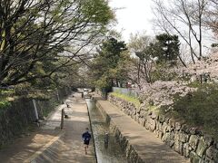 堀川沿いの遊歩道を歩いて