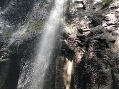 これが真名井の滝！

日本の滝百選に指定されている名瀑で、約17ｍの高さから水面に落ちる様は高千穂峡を象徴する風景です。 天孫降臨の際、この地に水がなかったので、 天村雲命（アメノムラクモノミコト）が水種を移した「天真名井」から湧き出る水が水源の滝と伝えられています。