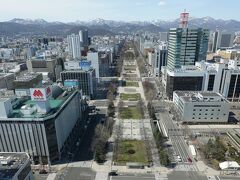 初めて登ってみました。よくテレビ等で見る大通公園の景色です。