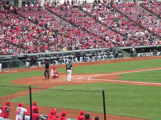 今回は内野一階席がとれたためかなり良い状況で観戦できました。