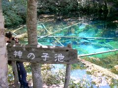 　摩周湖の北にある神の子池。　
　摩周湖の伏流水で出来たと言われている青い清水を湛える池で、 カムイトー（神の湖)が「神の子」になりました。