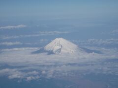 機上から見えた富士山