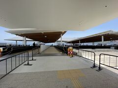 宮島口駅から歩いて、船付き場に到着