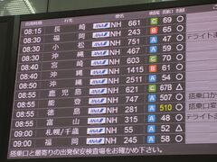 経路不明の感染も多いので、今回も悩みつつ出発です。検査もしておきました。何となく欠航は少ない印象の表示です。それでも、空席はあるのがわかります。