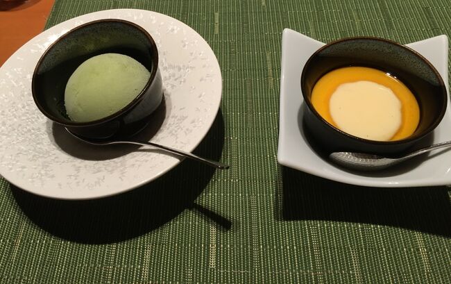 本日のデザート（旦那様の分も）<br />11300円のコース料理が宿泊者は半額で頂けました。<br />どれもおいしく頂きました。