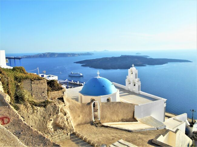 ギリシャの休日】白と青のサントリーニ島』サントリーニ島 ギリシャの休日】白と青のサントリーニ島』サントリーニ島
