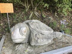 大島の「亀老山展望公園」へ。

狭い山道をクネクネ。
かなり登ってきました。

亀の石像がお出迎え。