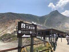 ロープウェイの大涌谷駅です。