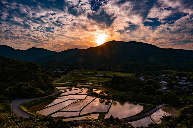田染荘の夕焼け 2021』宇佐・豊後高田(大分県)の旅行記・ブログ by