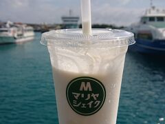 そして定番のマリヤシェイク。飲みかけでスイマセン。

本日宿泊の武富島の宿にお迎え依頼の電話などしながらしばし休憩。