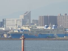 ズームしてみましょう。

マリックスライン/鹿児島-奄美群島-沖縄航路に就航する、クイーンコーラル8(4945t)が停泊しています。

ただいま、マリックスラインでは新造船/クイーンコーラルクロス(8000t)を建造中で、令和3年11月20日就航予定です。
よって、11月18日那覇7:00出航便の運航をもって、クイーンコーラル8は引退となります。
これは、乗りに行かなくては‥