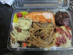 夕食はヒロのダウンタウンにあるプカプカキッチンで積み込んだお弁当。
日系テイストで食べやすくって。
国立公園内で食べるお弁当おいしいよ。