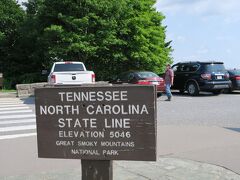 State Line in Newfound Gap Parking Area