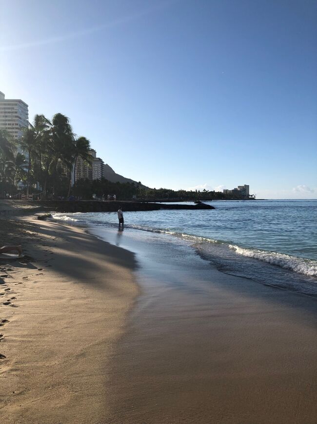 3日目　最終日<br />来てしまうと時間の経つのはあっという間で、明日には帰国です。<br /><br />この日も特に予定は決めず、私は目の前のビーチで波を感じたかったのですが、旅行の間はどこか観光に行かないと、という謎の使命感がある母はダイヤモンドヘッドに行きたいとのこと。<br />確かに有名な観光スポットだしということで、妹がガイドを買って出てくれたので、私だけ残ってビーチで泳ぐことができました。<br /><br />ダイヤモンドヘッドを経由するバスは距離があるので、バスチケットを隣のホテルで購入し、3人をホテルの目の前のバス停でお見送りした後、海へダイブ！　<br />プールよりも浮力があるのと波が穏やかなのとで本当に癒されました。<br /><br />とはいっても長時間日差しを浴びれるほど準備をしていないので、早々に切り上げコンドに戻ります。シャワーも洗濯も部屋ですぐできるので本当に便利でした。<br /><br />少しお昼寝をしていると家族が戻ってきたので、午後は妹と私でアラモアナショッピングセンターに行きました。両親には日本から通話のみできる携帯を持たせておき、何かあれば連絡するよう伝えておきました。<br /><br />父はタバコを吸うので、タバコに対して厳しいハワイでどうするか調べておきましたが、カラカウア・アベニューに喫煙スポットが徒歩圏にあるので滞在中何度か一人でも散歩していました。<br /><br /><br /><br />