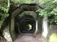 熊延鉄道八角トンネル跡、厳密にはトンネルではなく擁壁補強のためのコンクリート製の構造物です。