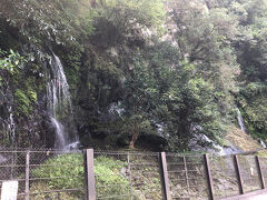 道路沿いにある玉垂の滝。
岩肌から綺麗な水が湧き出て滝になっています。