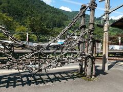 特急しまんと5号で大歩危小歩危を通過
写真は祖谷のかずら橋（駅ホームに設置）