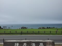 久慈から電車で移動して、種差海岸に着いたら小雨が降ってました(涙)。海沿いを走る電車の車窓からも、どんよりした空と海を眺めながら来たので、なんとなく解っていました。でも気温は30度を越えています。

りんご娘の王林ちゃんと同じイントネーションで話す、青森県民と思われる観光客が思った以上に沢山いて、海岸で遊んだり、写真を撮ったりしています。