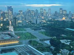 東京・大手町『フォーシーズンズホテル東京大手町』35F

「パノラマスイート」のお部屋のベッドルームからの
眺望（南西側）の写真。

低い位置にありながら白く浮かび上がる『国会議事堂』に目が行きます。