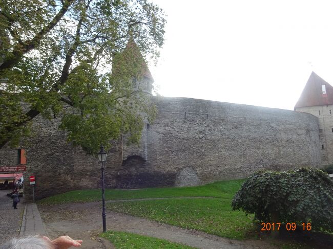 タリンの旧市街地を囲む城壁の様子