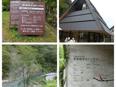 駐車場からは近い（混んでいると遠い駐車場になる可能性あり）けど、バス？歩きで来る人は入口まで結構遠くて大変そうでした。ラッキーにも第一駐車場に停められました。

まず見える川の水がとてもきれいです。エントランス施設のショップとカフェは営業していましたが、二階の足湯と潜望鏡はクローズ。残念！