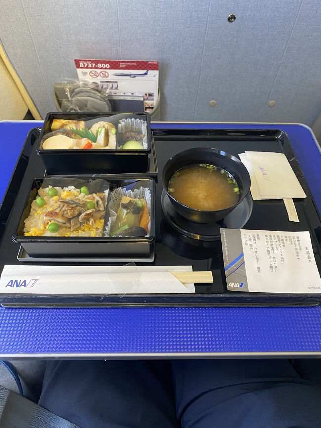 機内食です。美味しいけど1日に4回食べると飽きます。夏はアイスコーヒーがあるのが嬉しいです。