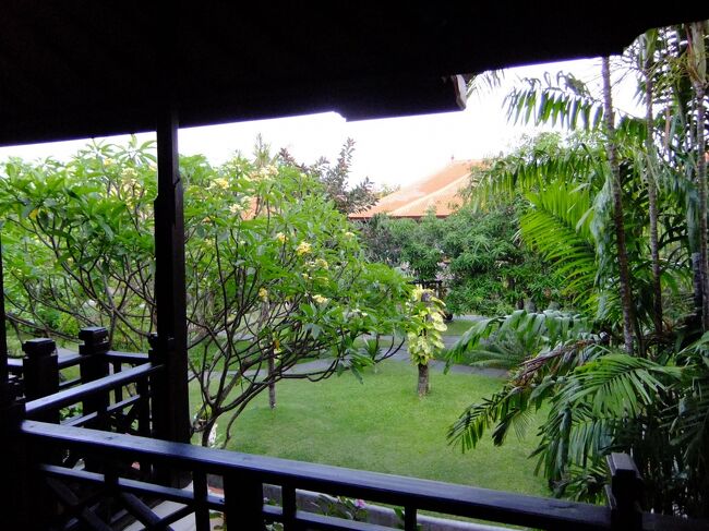 ベランダからの眺め。<br /><br />ガーデンビューとのこと。<br />左奥にはかすかに海も見えました。