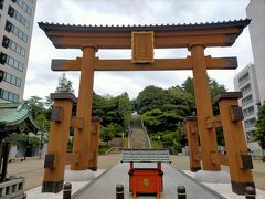 鳥居の裏側の階段広場では、東京オリンピックでも教義が行われた３×３のバスケットの世界大会や、トライアスロンの大会が行われたりするようです。

