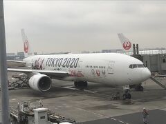 羽田空港での滞在時間もほぼ無く。

このオリンピック模様の飛行機で伊丹に帰ります。