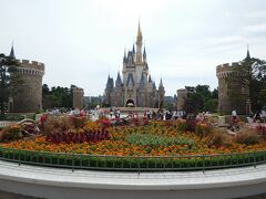 とりあえずシンデレラ城前に移動して、花壇とともにパチリ☆