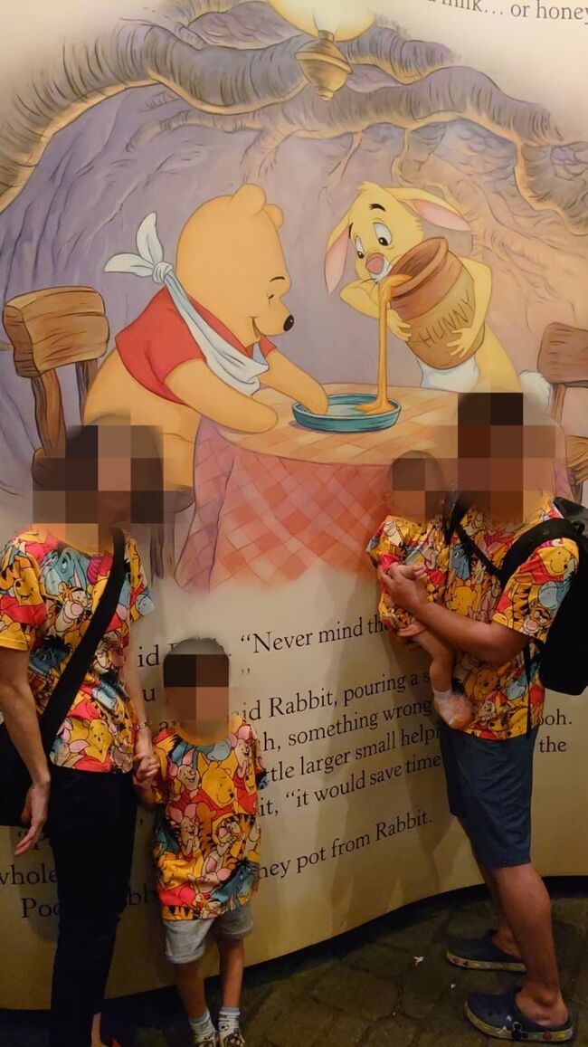 プーさんのTシャツを着て行ったのでプーさんのハニーハントに乗りました♪