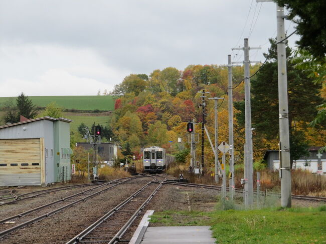 その2です。<br />ペンションWeのオーナーさんに美瑛駅まで送って頂き旭川駅に向かいます。<br />紅葉から出てくる列車、いい！