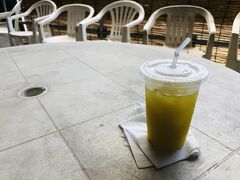 サトウキビと果物をブレンドしたジュースをいただけますが、サトウキビのみのジュースにしてみました。

サトウキビをかじったことはあるけど、ジュースは初めて。甘い！喉渇く～(笑)。