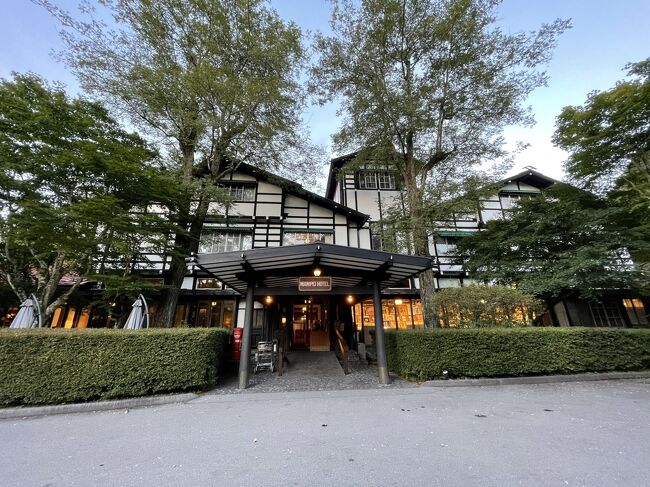 山小屋風な外観のクラシックなホテルです。