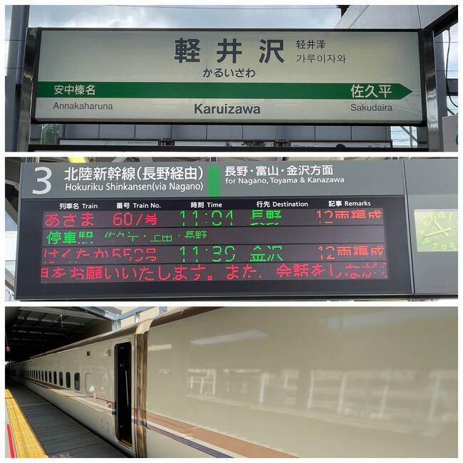 タクシーで軽井沢駅へ。帰りは新幹線あさまで長野へ。結局軽井沢はアウトレットとホテルのみ。もう一度来なきゃ。