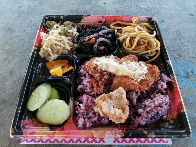 「お弁当」450円。<br />一見ボリュームがありそうですが、結構な上げ底です。けどヘルシーでおいしい。<br />https://4travel.jp/dm_shisetsu_tips/14474863